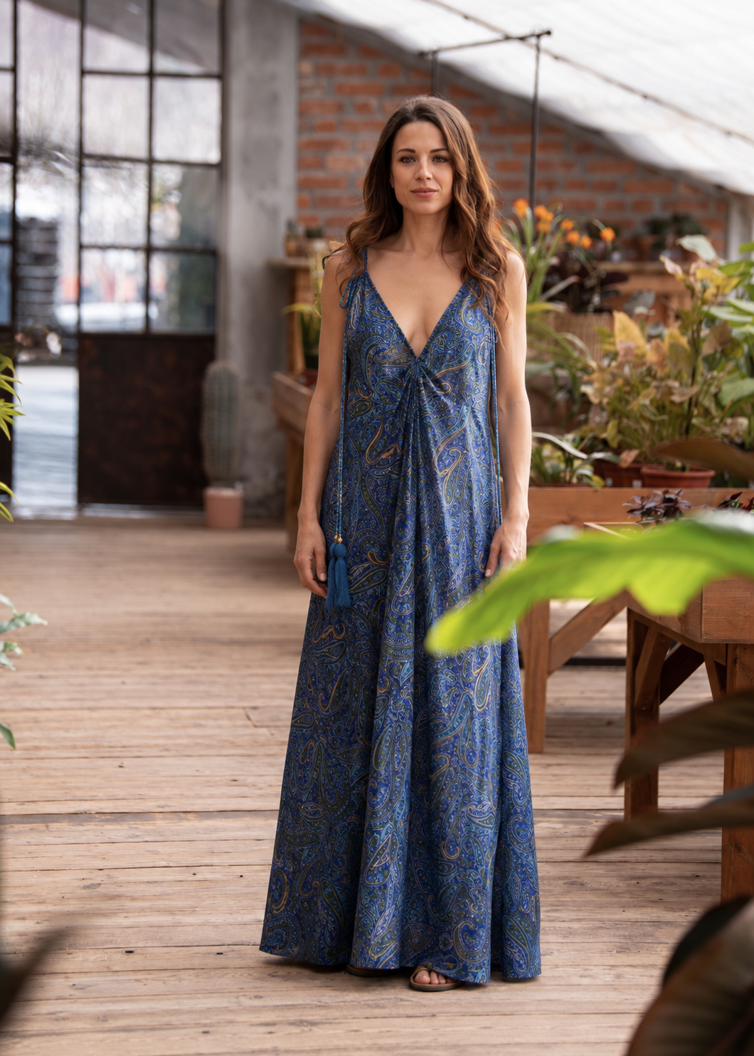 Abito lungo donna fantasia Paisley