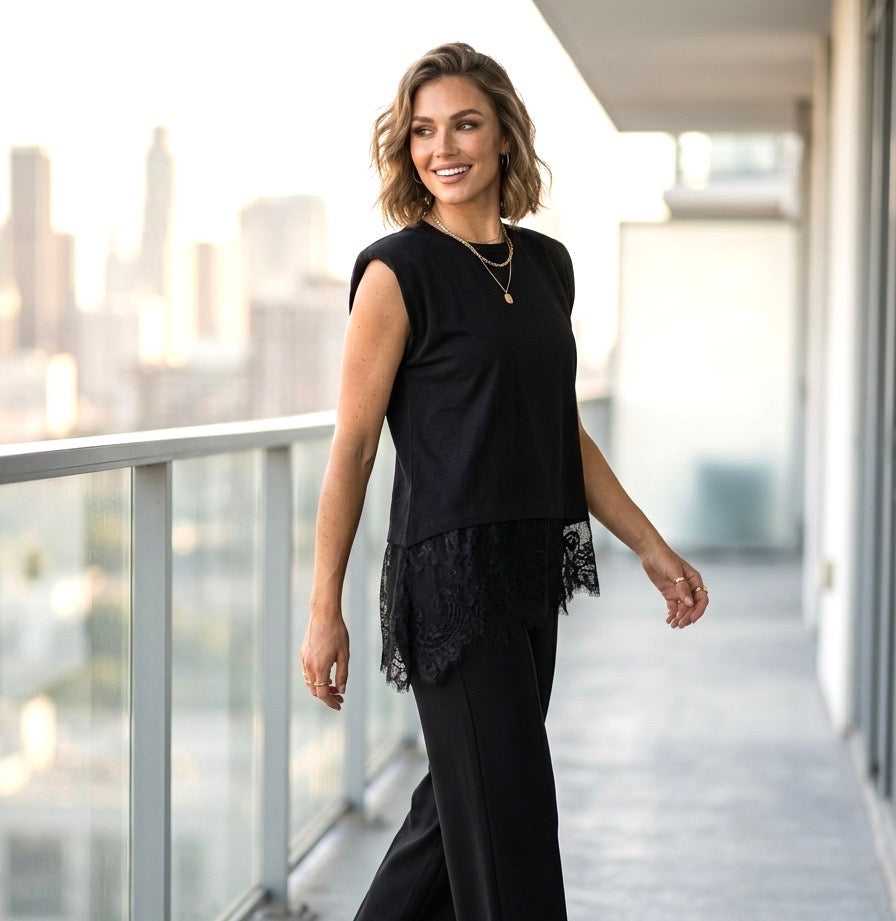 T-Shirt con pizzo