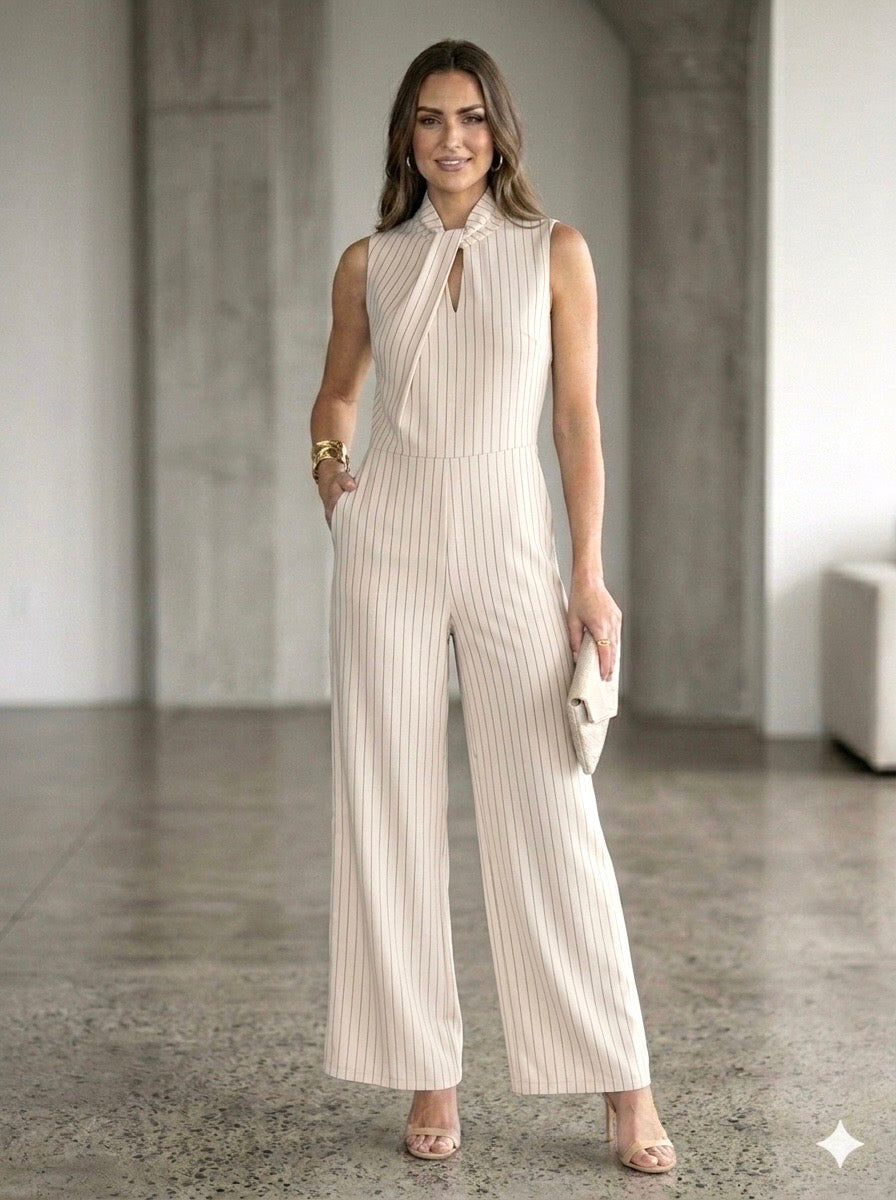 Jumpsuit Smanicata a Righe