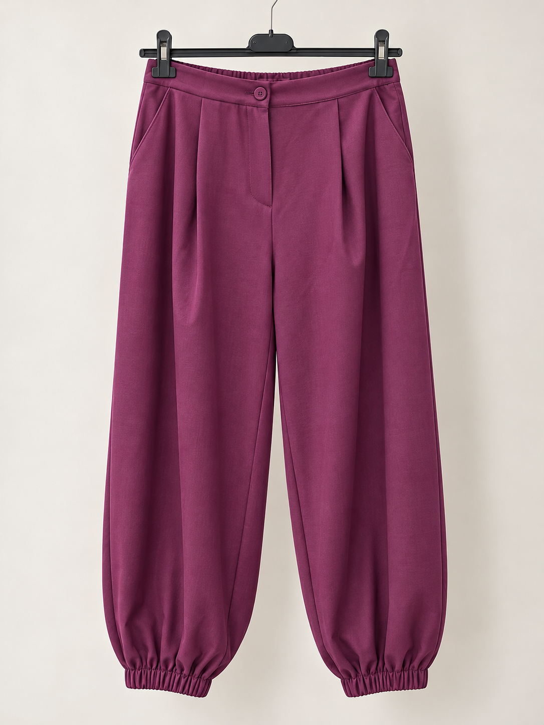 Pantalone Balloon ZOE – Vita Alta con Pinces e Fondo Arricciato
