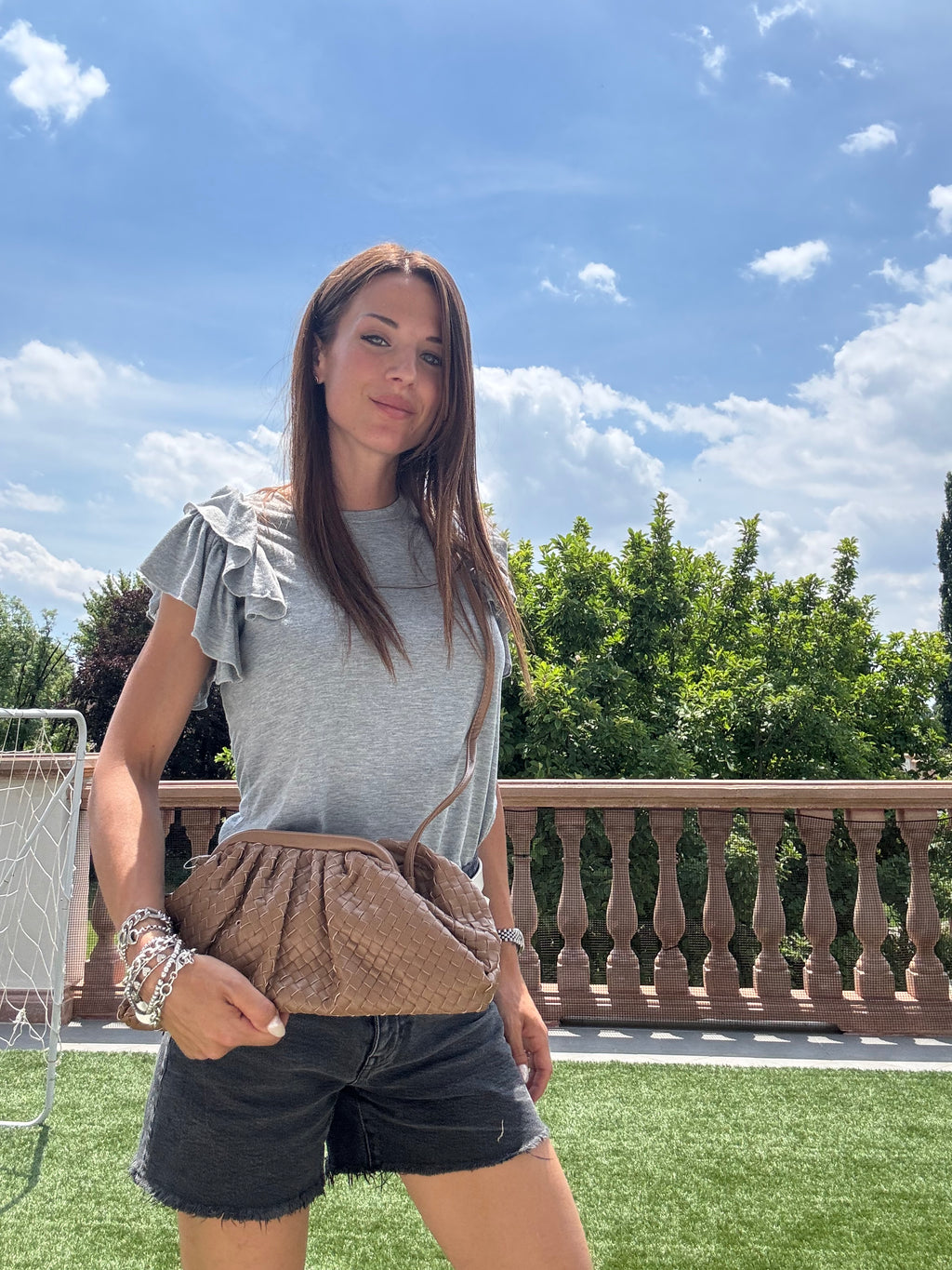 Borsa tracolla intrecciata