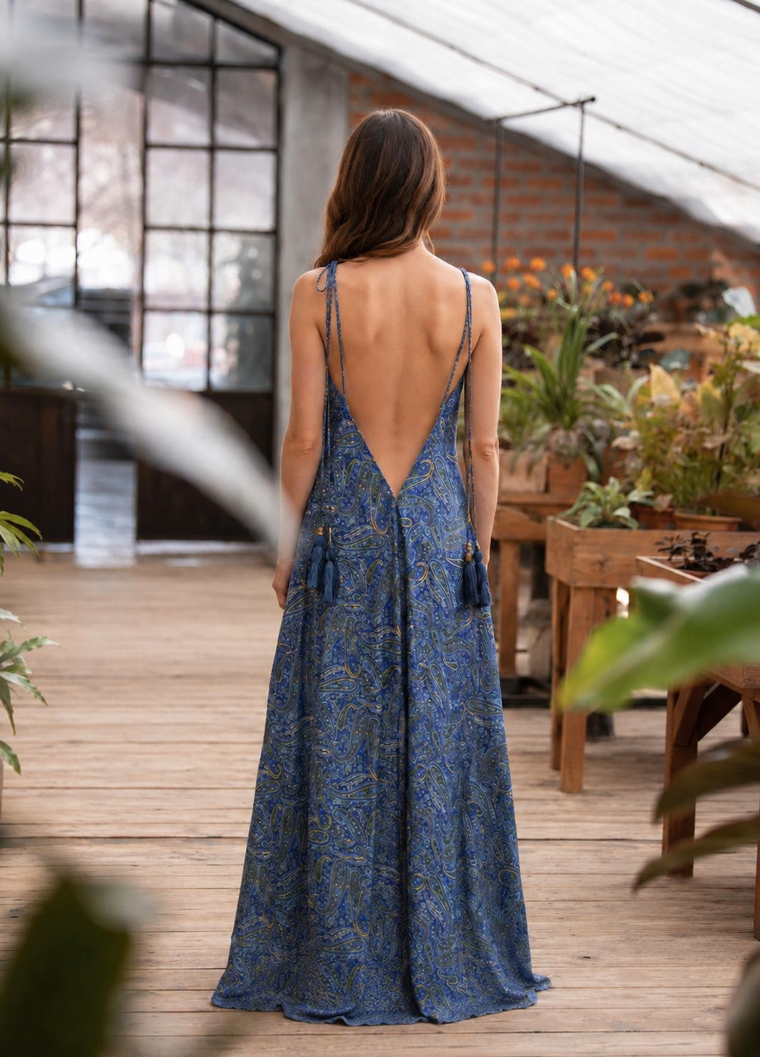 Abito lungo donna fantasia Paisley