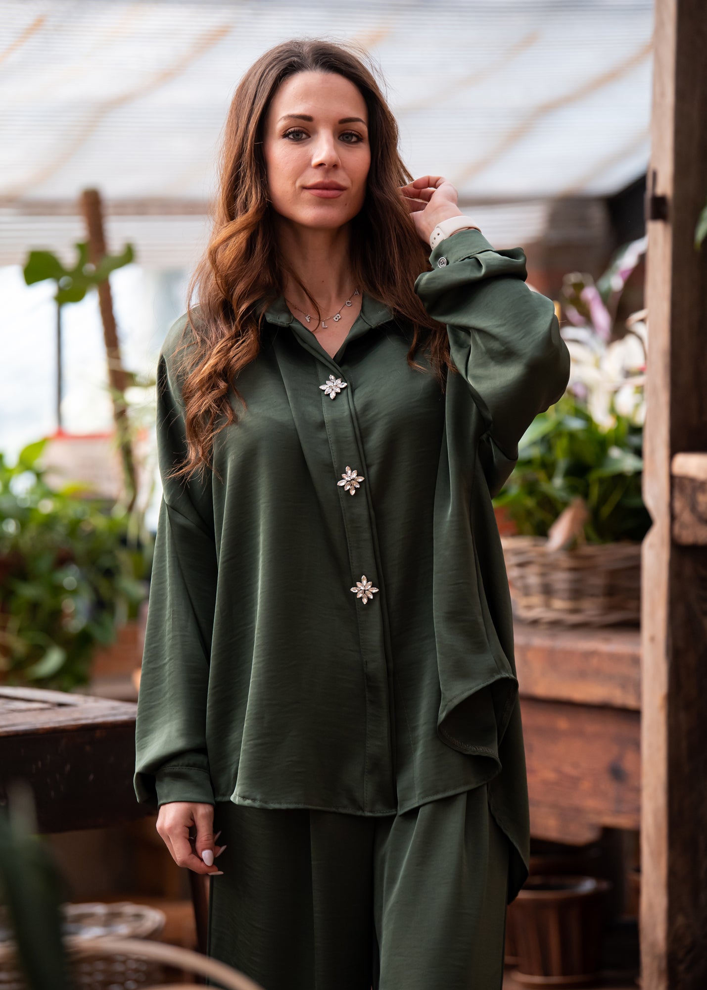 Completo Donna con bottoni gioiello tg unica