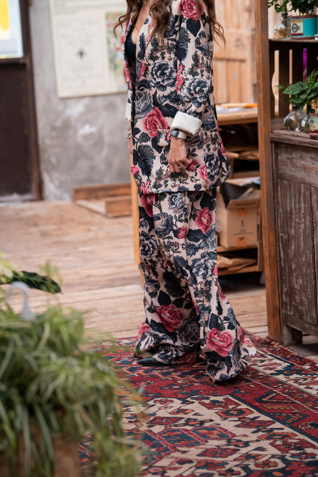 Completo Donna Floreale - Blazer e Pantalone tg unica