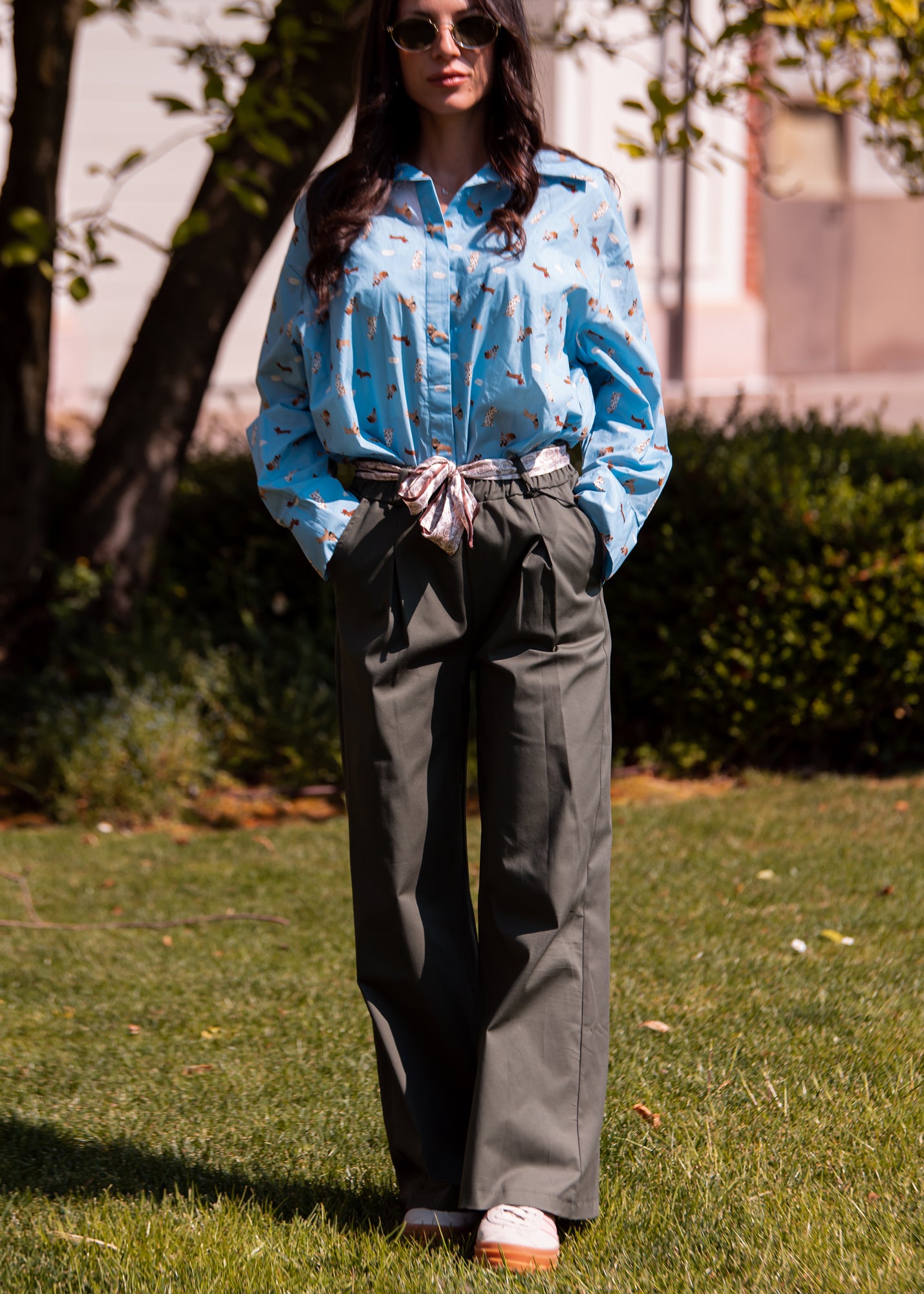 Pantalone con elastico in vita e fusciacca