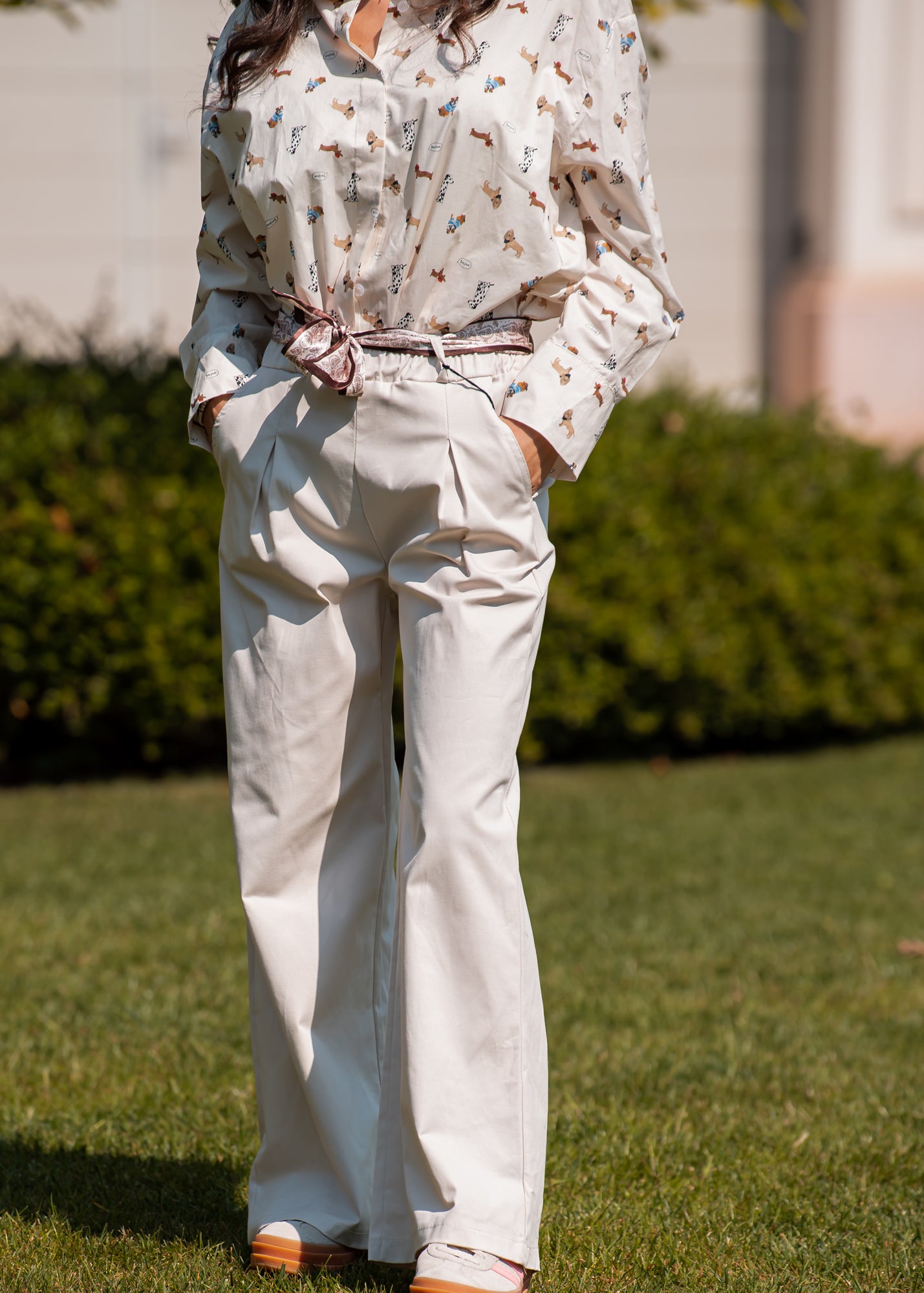 Pantalone con elastico in vita e fusciacca