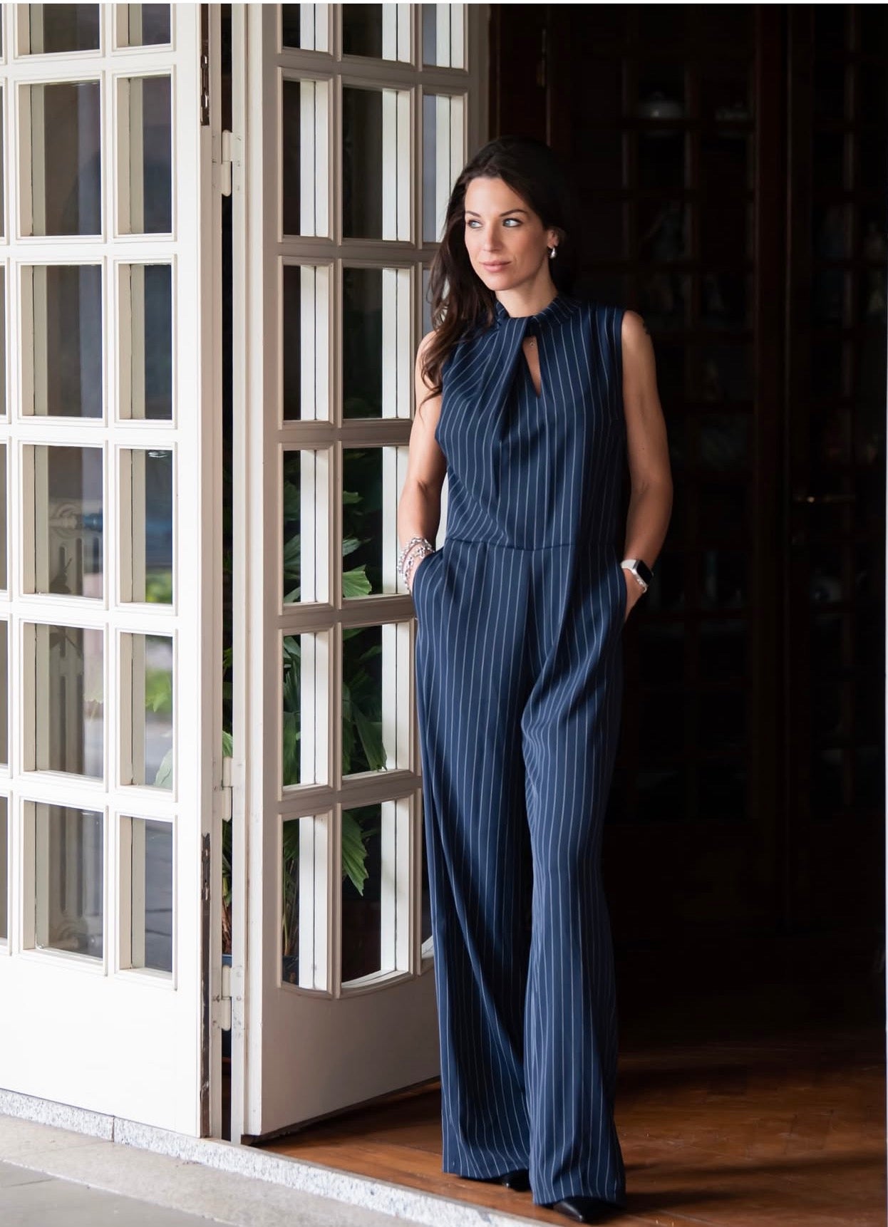 Jumpsuit Smanicata a Righe