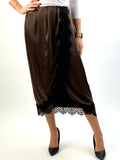 Gonna Midi Satin con pizzo